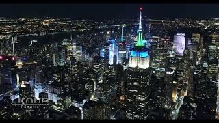 New York City Night 4k Drone [upl. by Notffilc]