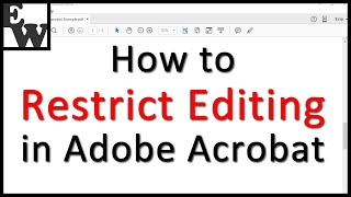 How to Restrict Editing in Adobe Acrobat [upl. by Ajiram176]