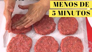 Hamburguesas de carne en MENOS DE 5 MINUTOS Mira qué jugosas [upl. by Aremus698]