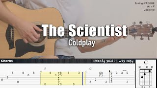 The Scientist  Coldplay  Fingerstyle Guitar  TAB  Chords  Lyrics [upl. by Ahseat]