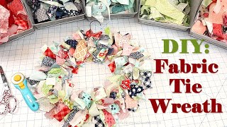 Ericas EASY DIY Fabric Tie Wreath Tutorial  VLOGMAS 3 [upl. by Peednus]