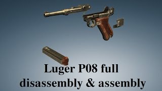 Luger P08 full disassembly amp assembly [upl. by Macrae]