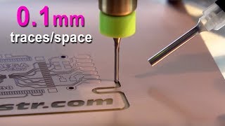 Double layer PCB prototyping 01 mm tracesspaces [upl. by Deryl]