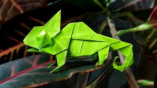 ORIGAMI CAMELEON  How to make a paper Cameleon 【Weesel】 [upl. by Harlow]