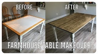 DIY Dining Room Table Makeover  Farmhouse Table Edition [upl. by Dierolf]