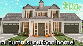 15k Bloxburg Autumn Suburban House Build 2 Story Tutorial [upl. by Adierf]