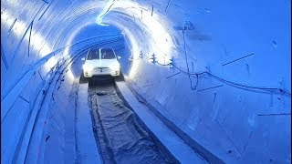 Elon Musk shows off highspeed tunnel beneath Los Angeles [upl. by Evangelina620]