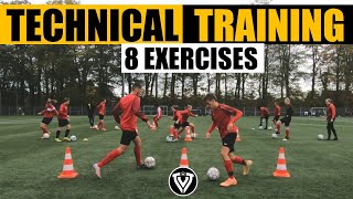 Technical Football Training  8 Soccer Exercises [upl. by Ardith]