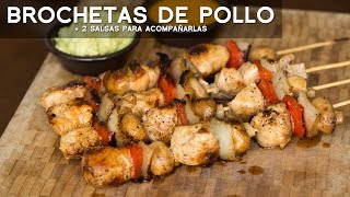 COMO PREPARAR BROCHETAS DE POLLO Y SALSAS PARRILLERAS [upl. by Asher153]