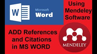 How to add references in Microsoft word MS WORD using Mendeley Software Step by Step Tutorial [upl. by Akeenahs]