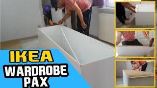 IKEA PAX Wardrobe Assembly Installation for Beginners [upl. by Ahsilahs345]