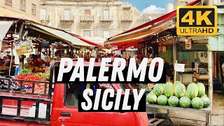 Palermo  Sicily  Italy I 4K I Summer Walking Tour ☀️ [upl. by Hild]