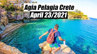 Walking tour of Agia Pelagia Crete Greece [upl. by Nnazil]