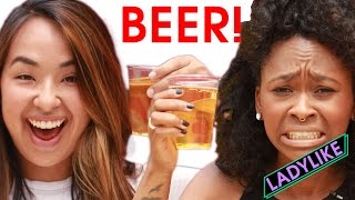 Women Learn How To Chug Beer • Ladylike [upl. by Vtehsta901]