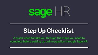 Sage HR  Online Payslips Setup Checklist [upl. by Codi971]