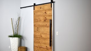 How I Made My Sliding Barn Door  Rustic Modern [upl. by Yllatan]