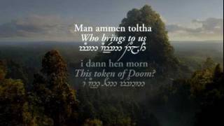 Lothlórien with Quenya and Sindarin lyrics in Tengwar  Lord of the Rings Fellowship Of The Ring [upl. by Ateiluj]