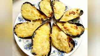 Baked Cheesy Garlic Mussels In Airfyer  Baked Tahong  Panlasang Pinoy [upl. by Lelia]