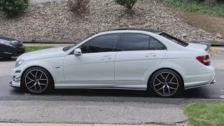 STRAIGHT PIPED MERCEDES C300W204 COLD START REVS IDLE PULL OFF [upl. by Penni]