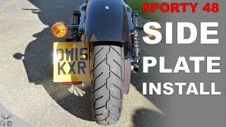 HOW TO Side Plate Install  Harley Sportster 48 [upl. by Ecirtnas]