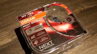 Comparing standard H7 headlight bulb to Osram Night Breaker Laser [upl. by Jemie]