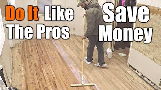 How The Pros Finish A Wood Floor  THE HANDYMAN [upl. by Arak]