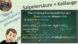 Neutralisationsreaktionen  Übung I Salpetersäure  Kalilauge [upl. by Sivle113]