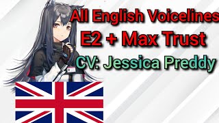 All English Texas Voicelines E2  Max Trust  Arknights [upl. by Aniratak929]