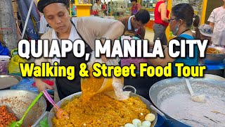 MANILA CITY Walking amp Street Food Tour  QUIAPO MARKET  Manila Philippines [upl. by Leira]