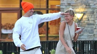 Justin Bieber And Hailey Baldwin PlayFighting During Date Night At The Mall EXCLUSIVE [upl. by Airalav]