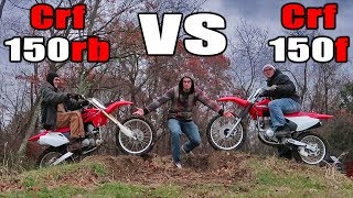 Crf150r VS Crf150f  Race Wheelies Jumps Sound Review [upl. by Neural]