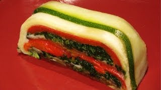 FRESH GARDEN VEGETABLE TERRINE with Goat Cheese or Ricotta Recipe vegetarian [upl. by Swerdna]