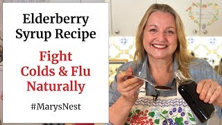 Homemade Elderberry Syrup Recipe  A Natural Home Remedy For Colds and Flu [upl. by Deloris884]