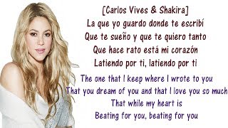 Carlos Shakira  La Bicicleta  Lyrics English and Spanish  The bicycle  Translation amp Meaning [upl. by Enrol579]