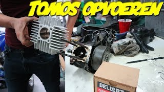 TOMOS 65CC OPVOER PROJECT  65CC CILINDER MONTEREN 2 [upl. by Anaj158]