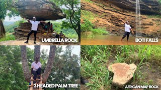 Exploring Boti Falls Umbrella Rock and The ThreeHeaded Palm Tree in Eastern Region Ghana [upl. by Gotcher657]