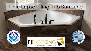 How To Tile Jacuzzi Tub Surround  Time Lapse [upl. by Neiht]