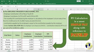 How to Calculate PF in Excel  Calculate EPF and EPS in Excel [upl. by Delfine478]