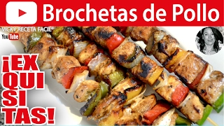 CÓMO HACER BROCHETAS DE POLLO  Chicken Skewers Vicky Receta Facil [upl. by Gibby423]