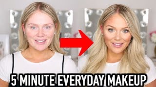 5 MINUTE EVERYDAY MAKEUP TRANSFORMATION  GET READY WITH ME [upl. by Anayd]