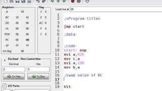 Using GNU8085 simulator Tutorial [upl. by Scibert]