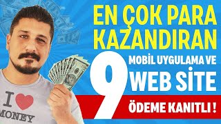 EN Ã‡OK PARA KAZANDIRAN MOBÄ°L UYGULAMALAR VE WEB SÄ°TELER  Ã–DEME KANITLI  2021 [upl. by Ylrebma]