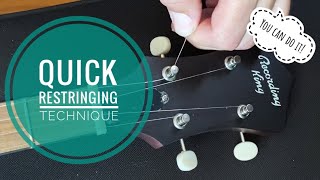 Quick Restringing Technique  For Banjo Guitar Mandolin [upl. by Aizan]