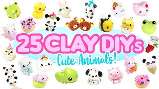 25 Clay DIYs ANIMAL THEME 2 CUTE Polymer Clay Compilation [upl. by Madlen]