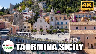 Taormina Sicily Walking Tour 4K60fps [upl. by Soane52]