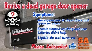 Repairing a dead Chamberlain Lift Master garage door opener [upl. by Thevenot]