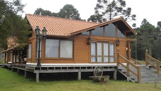 55 CASAS DE CAMPO DE MADEIRA  Rústicas e Modernas [upl. by Noruq]