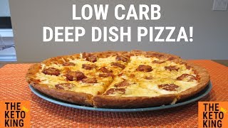 Low Carb Deep Dish Pizza  Keto Pizza  SO GOOD  LCHF [upl. by Eilujna]