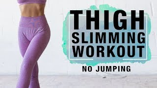 Thigh Workout for Losing Fat  Slim Inner Thigh Workout No Jumping [upl. by Llerahc304]