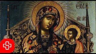 Greek Byzantine orthodox chant Agni Parthene Αγνή Παρθένε Lyric Video [upl. by Arahsal547]